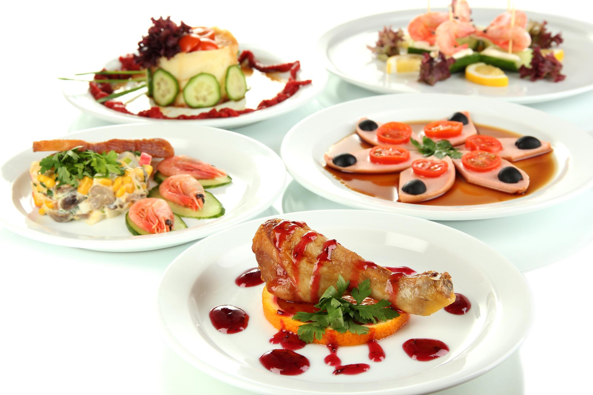 Selection of plated dishes